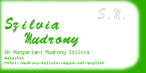 szilvia mudrony business card